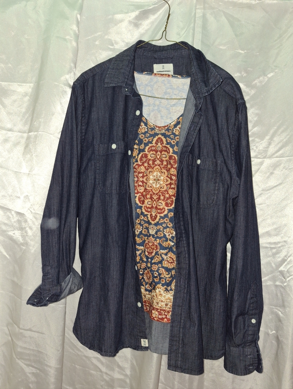 Womens Denim Shirt and Tank Top
